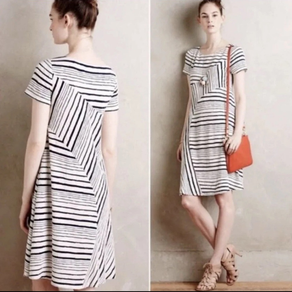 Maeve Anthropologie terry striped dress size XS